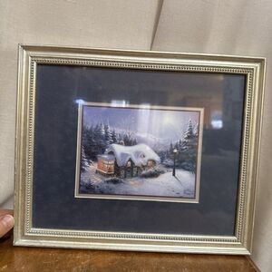 Thomas Kinkade Accent Silent Night 1999 Collectors Series COA 2000 Framed 9.5x11
